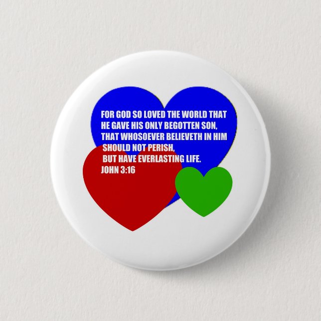 Gott also geliebt dem Weltbibel-Vers Button (Vorderseite)