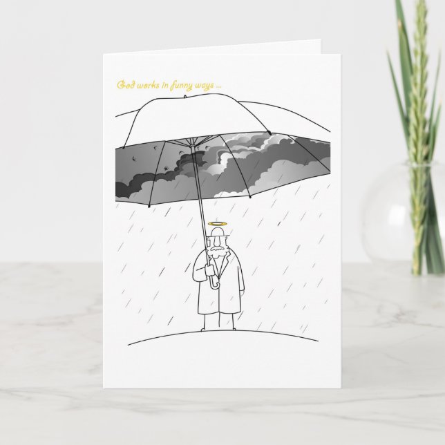 Gott arbeitet auf komische Art und Weise Karte (Vorderseite)