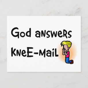 Gott beantwortet kneE-Mail christliche Geschenke Postkarte