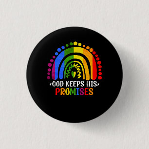 Gott Behalte sein Versprechen Rainbow Christlich B Button