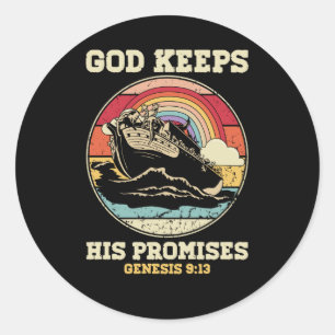 Gott Behalte seine Versprechen Genesis 9 13 Regenb Runder Aufkleber