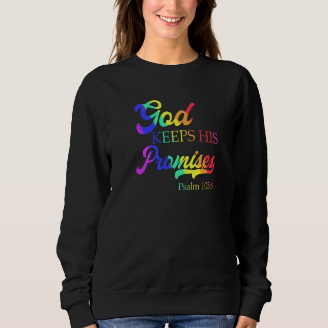 Gott Behalte seine Versprechen Psalm 1058 Christli Sweatshirt (Vorderseite)