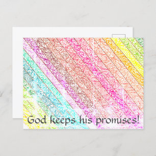 "Gott Behalte seine Versprechen!" Rainbow Postkart Postkarte