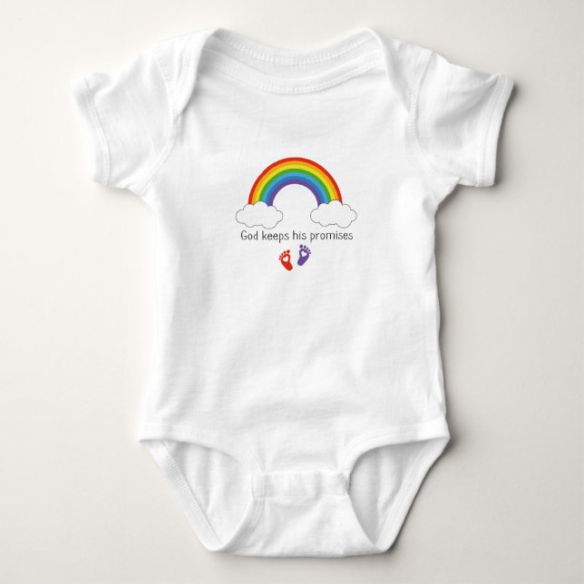 Gott behalte seine Versprechen Rainbow Säugling go Baby Strampler (Vorderseite)