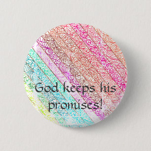 "Gott Behalte seine Versprechen!" Regenbogenknopf Button