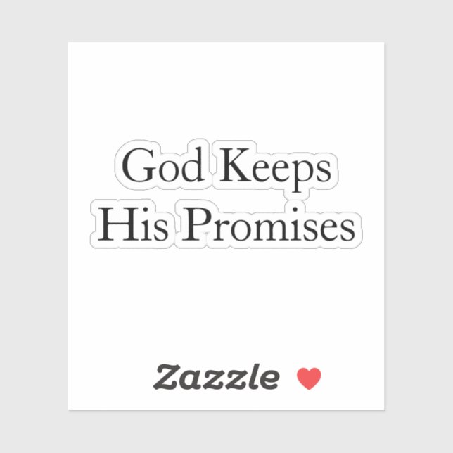 Gott Behalte seine Versprechen. Vinyl-Aufkleber na Aufkleber (Blatt)