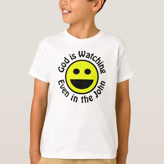 Gott beobachtet T - Shirt (Vorderseite)