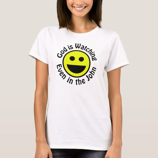 Gott beobachtet T - Shirt (Vorderseite)