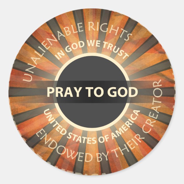 Gott beten runder aufkleber (Vorderseite)