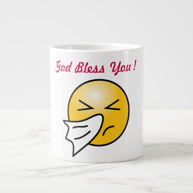 "GOTT BLESS, DASS DU GEFÄHRDET BIST Jumbo-Tasse (Vorderseite)