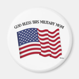 GOTT BLESS DIESE MILITÄRISCHE MAMA mit US-Flagge Magnet