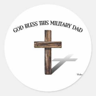 GOTT BLESS DIESER MILITÄRISCHE VATER mit robustem  Runder Aufkleber