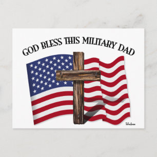 GOTT BLESS DIESER MILITÄRISCHE VATER, robustes Kre Postkarte