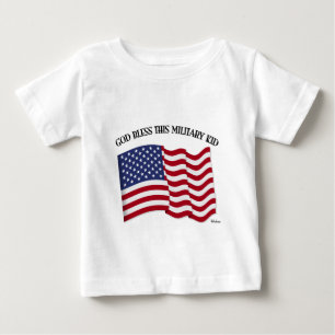 GOTT BLESS DIESES MILITÄRISCHE KID MIT US-Fahne Baby T-shirt