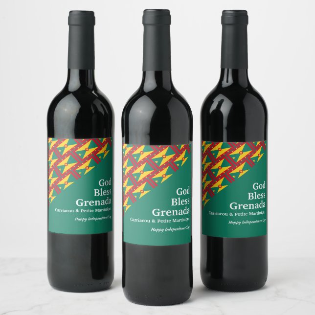 GOTT BLESS | GRENADA Green | Grenadierisch Weinetikett (Flaschen)