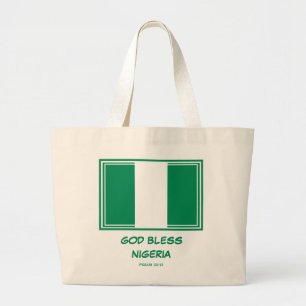GOTT BLESS NIGERIA Patriotisch Nigerianische Fl Jumbo Stoffbeutel