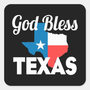 Gott Bless Texas Quadratischer Aufkleber