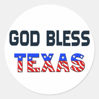 Gott Bless Texas Runder Aufkleber