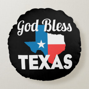 Gott Bless Texas Rundes Kissen