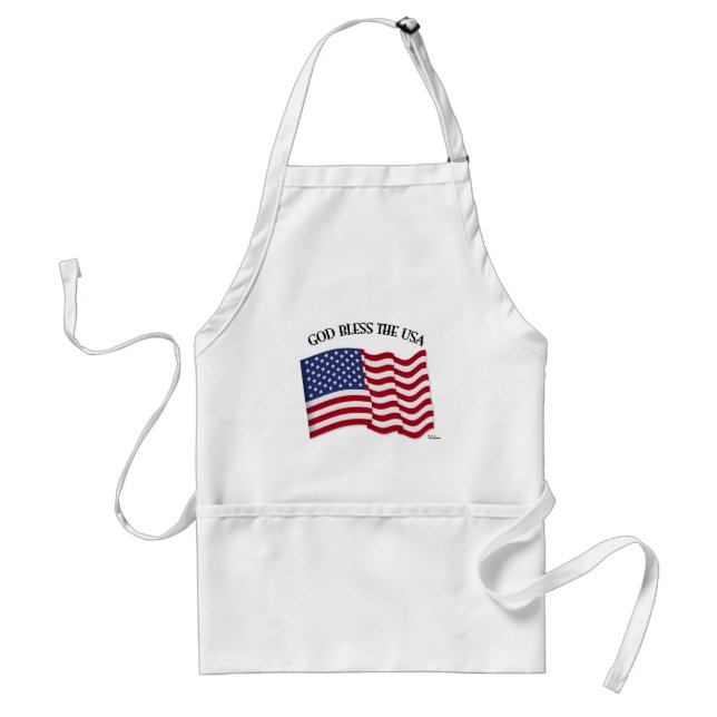GOTT BLESS THE USA mit US-Flagge Schürze (Vorne)