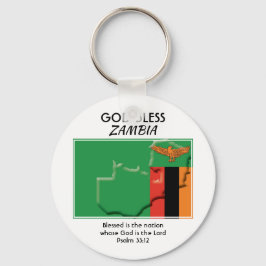 Gott Bless ZAMBIA | Patriotische sambische Flagge Schlüsselanhänger