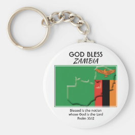 Gott Bless ZAMBIA | Patriotische sambische Flagge Schlüsselanhänger