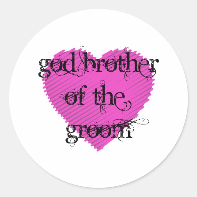 Gott Bruder des Grooms Runder Aufkleber (Vorderseite)