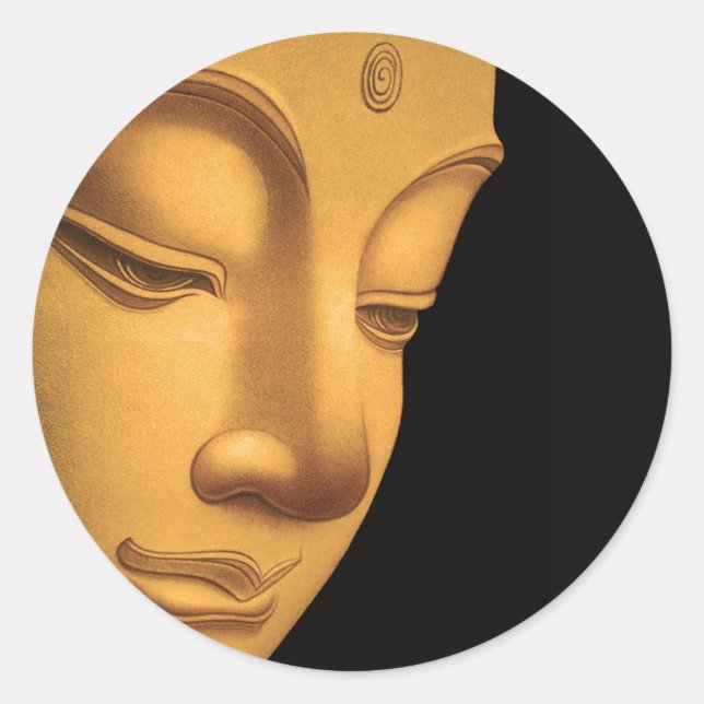 Gott Buddha Runder Aufkleber (Vorderseite)