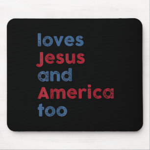 Gott Christlich 4. Juli Lieben Jesus und Amerika Mousepad
