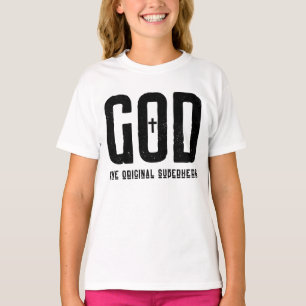 Gott Das originelle Superhelden-Bibelkreuz-Mädchen T-Shirt