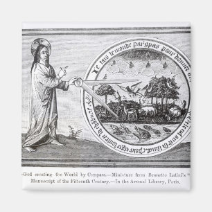 Gott, der die Welt durch Kompass herstellt Magnet
