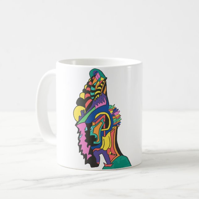Gott der Farbe Kaffeetasse (Vorderseite Links)