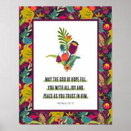 Gott der Hoffnung Farbenfrohe Blumenmuster Abstrak Poster
