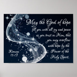 Gott der Hoffnung, Römer 15:13 Bibelverse, Poster