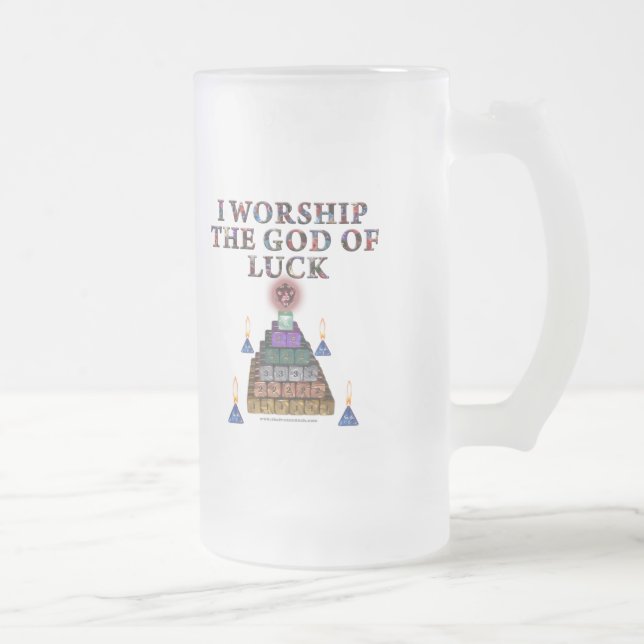 Gott des Glücks Mattglas Bierglas (Rechts)