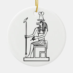 Gott des Wassers, ägyptischer Hieroglyph Keramikornament