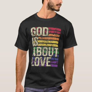 Gott dreht sich um die Christliche Rainbow-Liebe T-Shirt