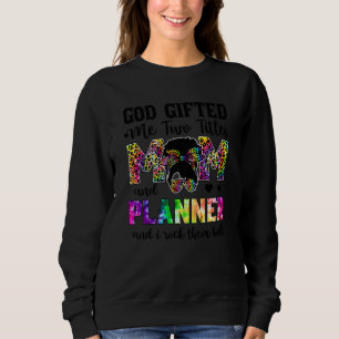 Gott Ed mir zwei Titel Mama und Planer Leopard Kra Sweatshirt