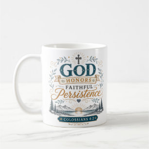 Gott ehrt treue Beharrlichkeit Christliches Zitat Kaffeetasse