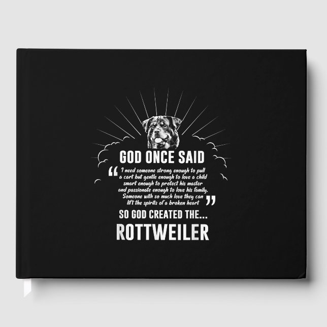 Gott einmal sagte Rottweiler | Funny Dovers Lovers Gästebuch (Vorderseite)