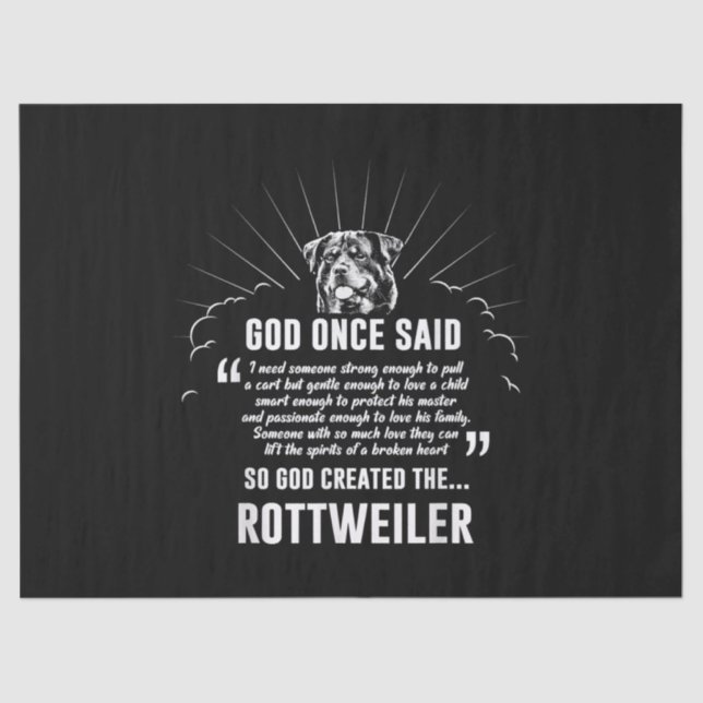 Gott einmal sagte Rottweiler | Funny Dovers Lovers Seidenpapier (Vorderseite)