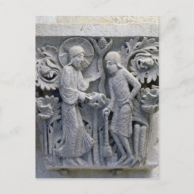 Gott ermahnt Adam, das Land zu errichten Postkarte (Vorderseite)