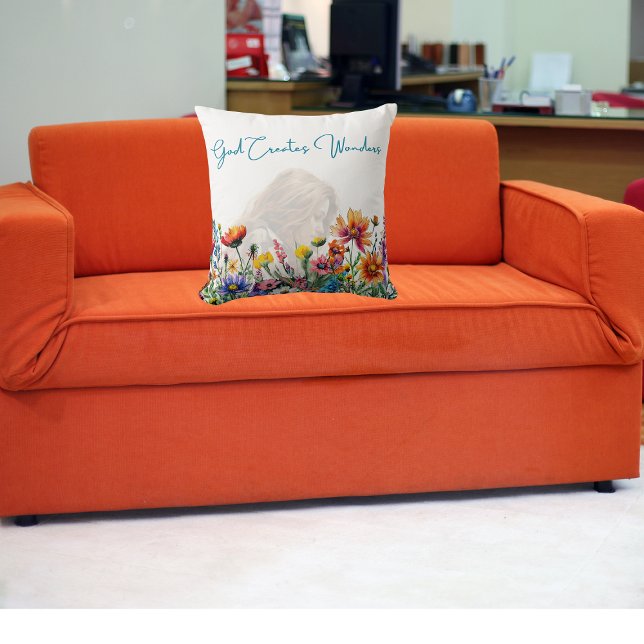 - Gott erschafft Wonders - Blumengeweih-Kissen Kissen (Von Creator hochgeladen)