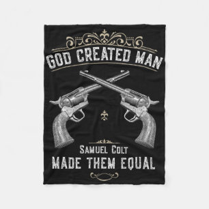 Gott erschuf den Menschen Samuel Colt machte sie g Fleecedecke