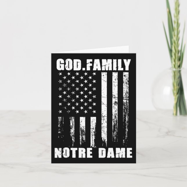 Gott erste Familie Zweitens dann Notre Dame Usa Pa Karte (Vorderseite)