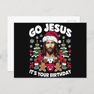 Gott, es ist dein Geburtstag Ugly Weihnachtskraut Feiertagspostkarte