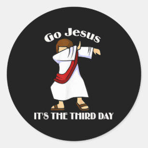 Gott, es ist der dritte Tag, an dem Jesus Ostern D Runder Aufkleber