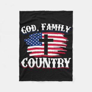 Gott Familie Land Amerikanische Flagge Kreuz Chris Fleecedecke