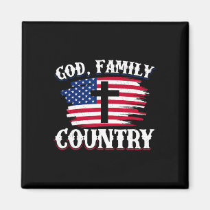 Gott Familie Land Amerikanische Flagge Kreuz Chris Magnet