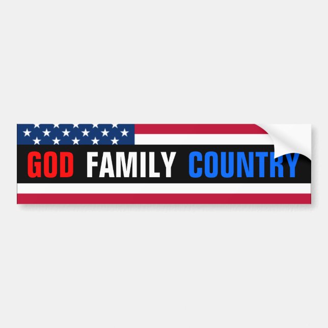 Gott, Familie, Land Autoaufkleber (Vorne)